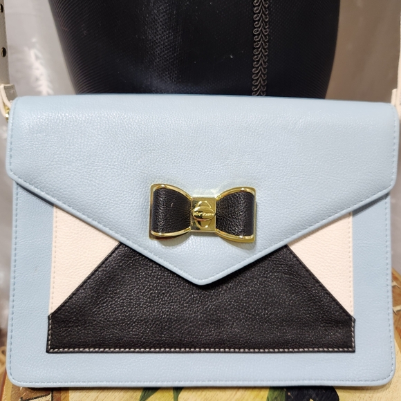 Betsey Johnson Crossbody Evening Shoulder Bag Bow Envelope Purse - Picture 4 of 15